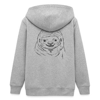 Esquisse paresseuse dessin au trait pour l’amour sauvage et zoo - Veste à capuche ado bio Stanley/Stella - gris chiné - Dos - AI Model Teenager Male light (155cm)