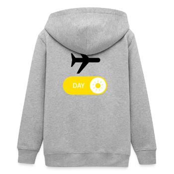 Weltreisen - AUF - Teenager Organic Kapuzenjacke Mini Cultivator von Stanley/Stella - Grau meliert - Hinten - AI Model Teenager Male light (155cm)