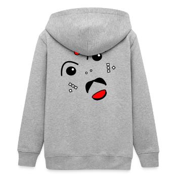 Face stilisiert - Teenager Organic Kapuzenjacke Mini Cultivator von Stanley/Stella - Grau meliert - Hinten - AI Model Teenager Male light (155cm)