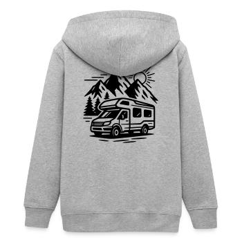 Wohnmobil - Teenager Organic Kapuzenjacke Mini Cultivator von Stanley/Stella - Grau meliert - Hinten - AI Model Teenager Male light (155cm)