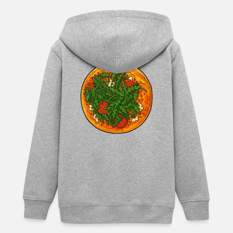 Pizza Plat préféré - Veste à capuche ado bio Stanley/Stella - gris chiné