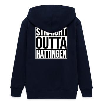 Straight Outta Hattingen - Teenager Organic Kapuzenjacke Mini Cultivator von Stanley/Stella - Navy - Hinten - AI Model Teenager Male light (155cm)