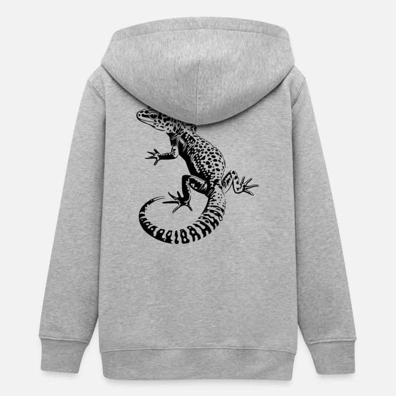 Léopardgecko - Veste à capuche ado bio Stanley/Stella - gris chiné