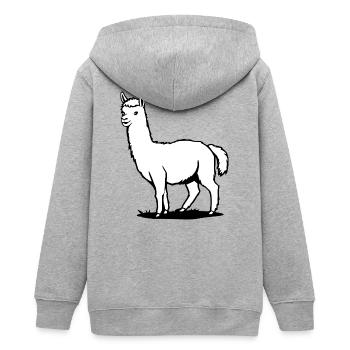 Alpaka T-shirt mit süßem Tiermotiv Geschenk - Teenager Organic Kapuzenjacke Mini Cultivator von Stanley/Stella - Grau meliert - Hinten - AI Model Teenager Male light (155cm)