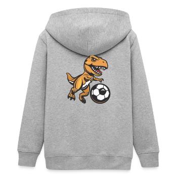 T-Rex Dino Football - Veste à capuche ado bio Stanley/Stella - gris chiné - Dos - AI Model Teenager Male light (155cm)