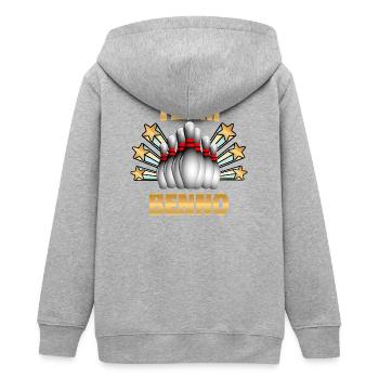 Bowling Benno - Teenager Organic Kapuzenjacke Mini Cultivator von Stanley/Stella - Grau meliert - Hinten - AI Model Teenager Male light (155cm)