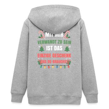 Mit mir verwandt zu sein einziges Geschenk - Teenager Organic Kapuzenjacke Mini Cultivator von Stanley/Stella - Grau meliert - Hinten - AI Model Teenager Male light (155cm)