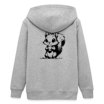 Waldbewohner mit Kaffee Waldrand Kaffeeklatsch - Teenager Organic Kapuzenjacke Mini Cultivator von Stanley/Stella - Grau meliert - Hinten - AI Model Teenager Male light (155cm)
