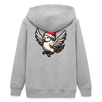 Taube Vogel Weihnachten - Teenager Organic Kapuzenjacke Mini Cultivator von Stanley/Stella - Grau meliert - Hinten - AI Model Teenager Male light (155cm)