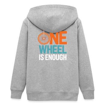 Einrad - Teenager Organic Kapuzenjacke Mini Cultivator von Stanley/Stella - Grau meliert - Hinten - AI Model Teenager Male light (155cm)
