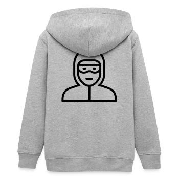 Hacker - Teenager Organic Kapuzenjacke Mini Cultivator von Stanley/Stella - Grau meliert - Hinten - AI Model Teenager Male light (155cm)