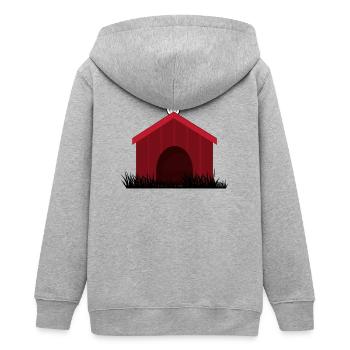 Lustiges Hundehaus - Teenager Organic Kapuzenjacke Mini Cultivator von Stanley/Stella - Grau meliert - Hinten - AI Model Teenager Male light (155cm)