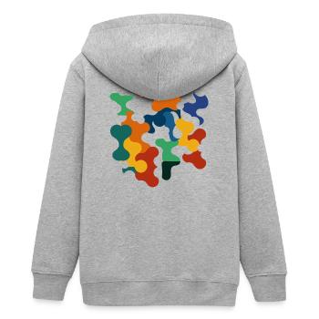 Formes abstraites colorées dans le design moderne - Veste à capuche ado bio Stanley/Stella - gris chiné - Dos - AI Model Teenager Male light (155cm)