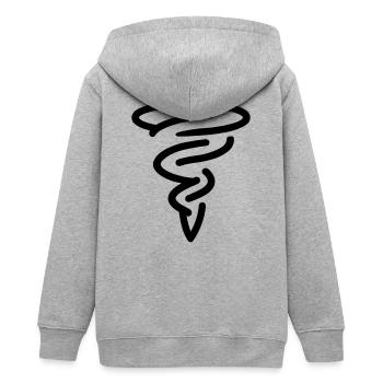 Tornado - Teenager Organic Kapuzenjacke Mini Cultivator von Stanley/Stella - Grau meliert - Hinten - AI Model Teenager Male light (155cm)