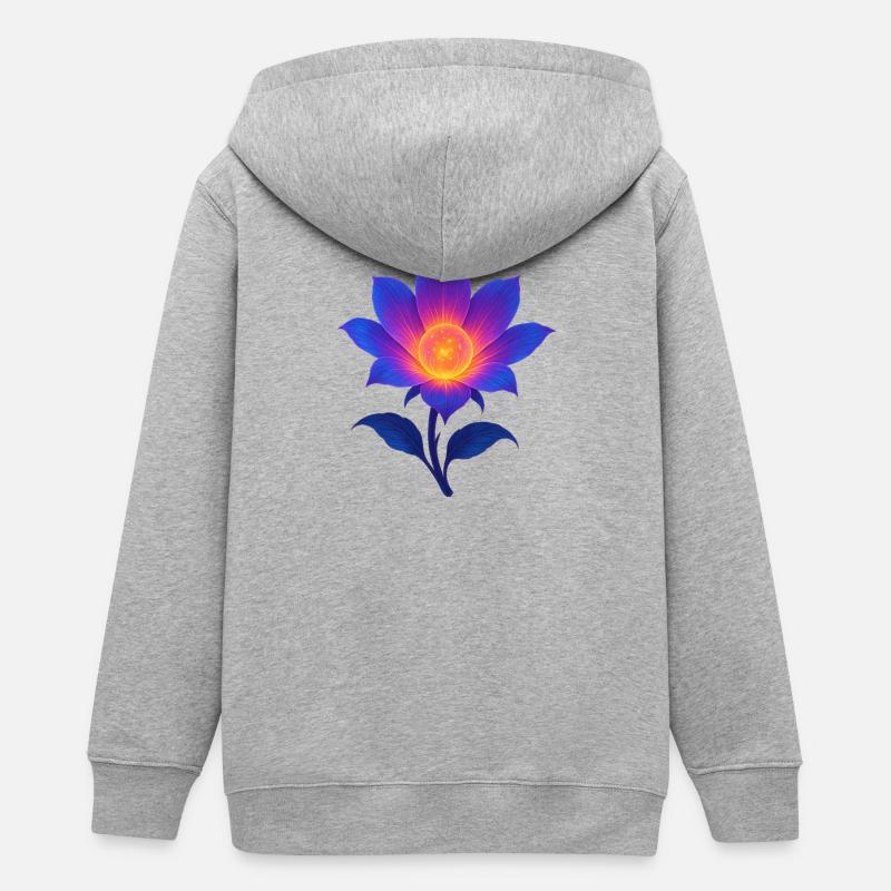 Lotus de la Nuit Néon - Veste à capuche ado bio Stanley/Stella - gris chiné
