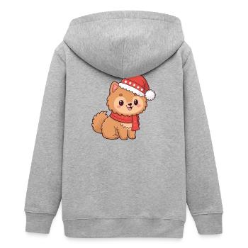 Welpen-Weihnachtshut-Schal - Teenager Organic Kapuzenjacke Mini Cultivator von Stanley/Stella - Grau meliert - Hinten - AI Model Teenager Male light (155cm)