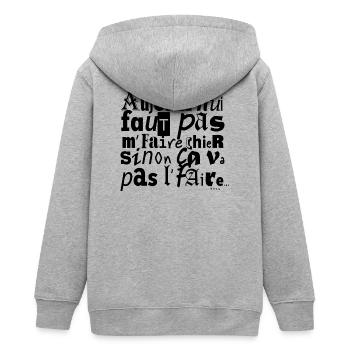 AUJOURDHUI_FAUT_PAS_ME_FAIRE_CHIER_SINON_CA_VA_ - Veste à capuche ado bio Stanley/Stella - gris chiné - Dos - AI Model Teenager Male light (155cm)