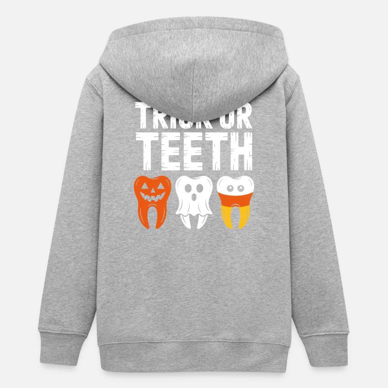 T-shirt Halloween Trick or Teeth - Veste à capuche ado bio Stanley/Stella - gris chiné