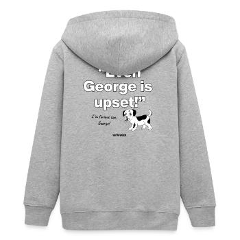 Even George Is Upset, US Dog is upset - Teenager Organic Kapuzenjacke Mini Cultivator von Stanley/Stella - Grau meliert - Hinten - AI Model Teenager Male light (155cm)