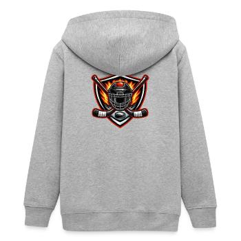  Shield Hockey Wappen - Teenager Organic Kapuzenjacke Mini Cultivator von Stanley/Stella - Grau meliert - Hinten - AI Model Teenager Male light (155cm)