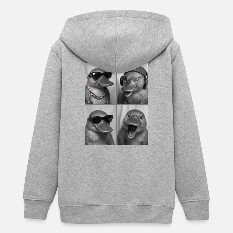 Ornithorynque - Veste à capuche ado bio Stanley/Stella - gris chiné