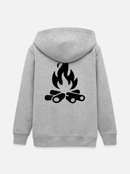 Lagerfeuer Brennholz - Teenager Organic Kapuzenjacke Mini Cultivator von Stanley/Stella - Grau meliert