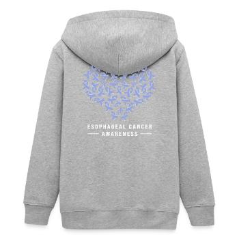 Cancer Esophagus Chemo Cancer Survivor - Teens Organic Zip-up Hoodie by Stanley/Stella - heather grey - Back - AI Model Teenager Male light (155cm)