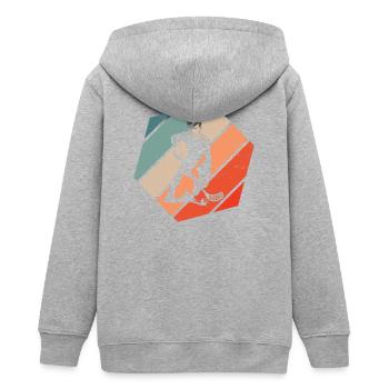 Compact floorball design for floorball - Teens Organic Zip-up Hoodie by Stanley/Stella - heather grey - Back - AI Model Teenager Male light (155cm)