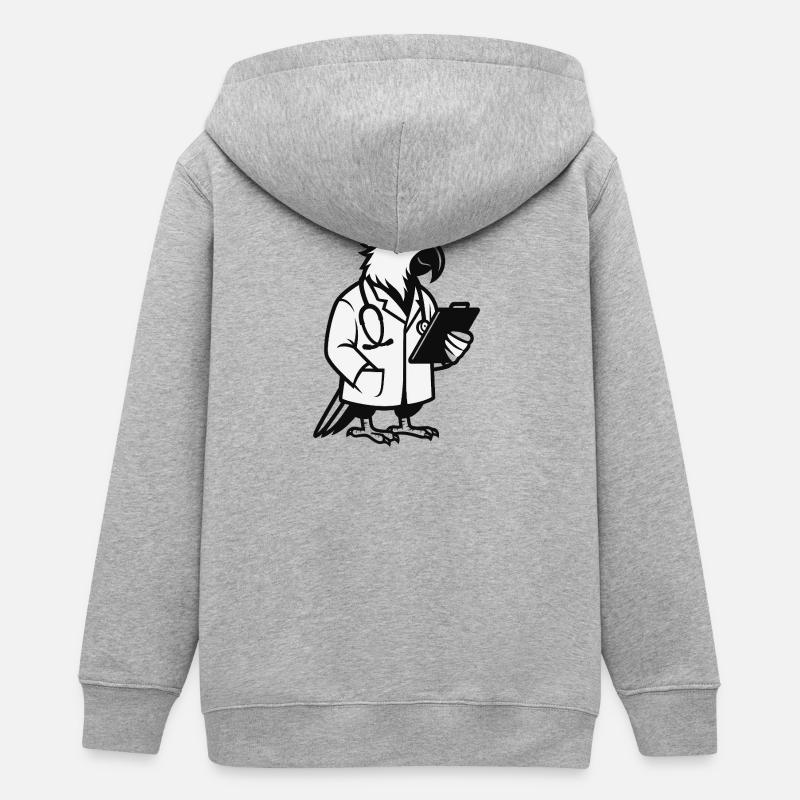 Docteur Perroquet - Veste à capuche ado bio Stanley/Stella - gris chiné