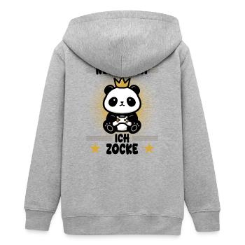 Nerv nicht! ich zocke - Teenager Organic Kapuzenjacke Mini Cultivator von Stanley/Stella - Grau meliert - Hinten - AI Model Teenager Male light (155cm)
