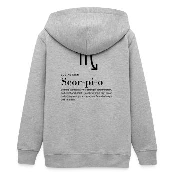 Scorpio - Zodiac Sign  - Teenager Organic Kapuzenjacke Mini Cultivator von Stanley/Stella - Grau meliert - Hinten - AI Model Teenager Male light (155cm)
