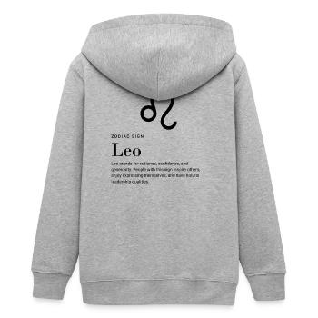 Leo - Zodiac Sign - Teenager Organic Kapuzenjacke Mini Cultivator von Stanley/Stella - Grau meliert - Hinten - AI Model Teenager Male light (155cm)