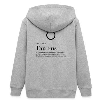 Taurus - Zodiac sign - Teenager Organic Kapuzenjacke Mini Cultivator von Stanley/Stella - Grau meliert - Hinten - AI Model Teenager Male light (155cm)