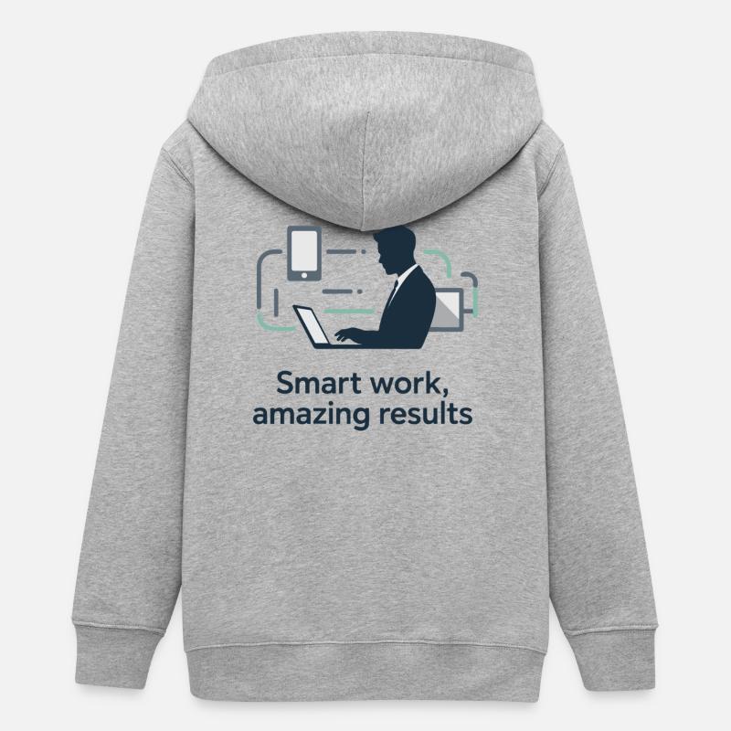 Silhouette de la technologie Smart Work - Veste à capuche ado bio Stanley/Stella - gris chiné