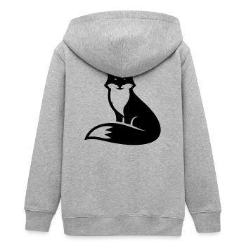 Fuchs Tier - Teenager Organic Kapuzenjacke Mini Cultivator von Stanley/Stella - Grau meliert - Hinten - AI Model Teenager Male light (155cm)