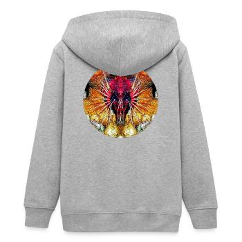 Nature sea creatures - Teens Organic Zip-up Hoodie by Stanley/Stella - heather grey - Back - AI Model Teenager Male light (155cm)