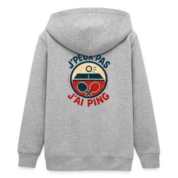 Ich kann nicht, ich ping. - Teenager Organic Kapuzenjacke Mini Cultivator von Stanley/Stella - Grau meliert - Hinten - AI Model Teenager Male light (155cm)