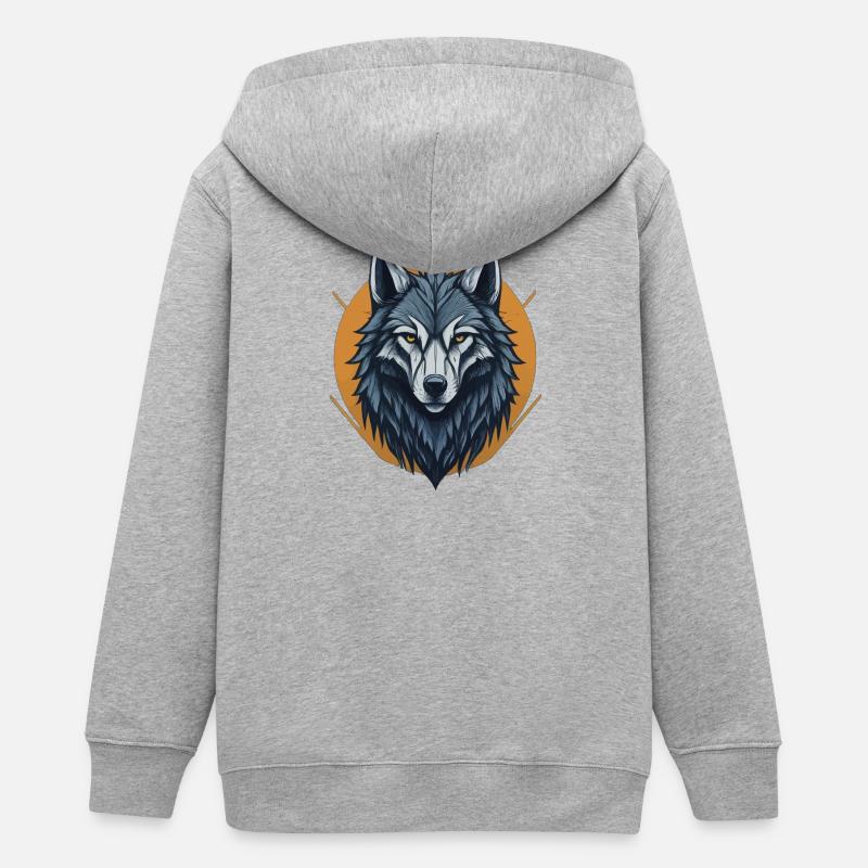 Loup mystique - Veste à capuche ado bio Stanley/Stella - gris chiné