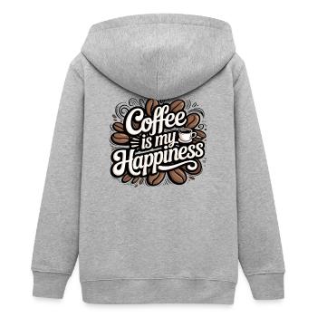 Coffee is my Joy - Teens Organic Zip-up Hoodie by Stanley/Stella - heather grey - Back - AI Model Teenager Male light (155cm)