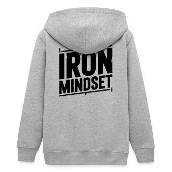 Iron Mindset - Teens Organic Zip-up Hoodie by Stanley/Stella - heather grey - Back - AI Model Teenager Male light (155cm)