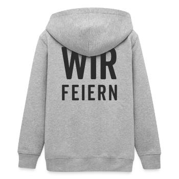Nous célébrons – Motif de fête - Veste à capuche ado bio Stanley/Stella - gris chiné - Dos - AI Model Teenager Male light (155cm)