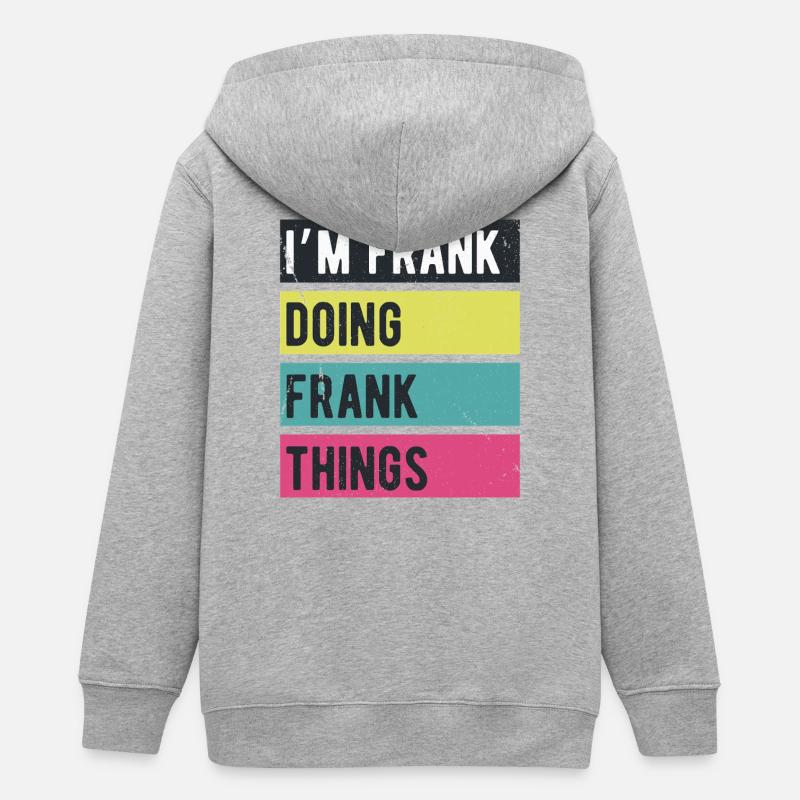 Je suis Frank Doing Frank Things Rétro Colors - Veste à capuche ado bio Stanley/Stella - gris chiné