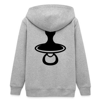 Baby pacifier - Teens Organic Zip-up Hoodie by Stanley/Stella - heather grey - Back - AI Model Teenager Male light (155cm)