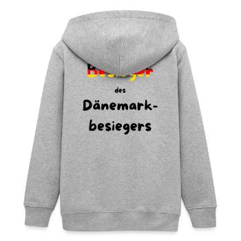 Besieger des Dänemarkbesiegers - Handball - Teenager Organic Kapuzenjacke Mini Cultivator von Stanley/Stella - Grau meliert - Hinten - AI Model Teenager Male light (155cm)