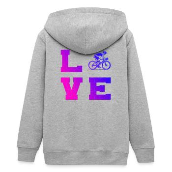 Roadbike Fokus pur - Teenager Organic Kapuzenjacke Mini Cultivator von Stanley/Stella - Grau meliert - Hinten - AI Model Teenager Male light (155cm)