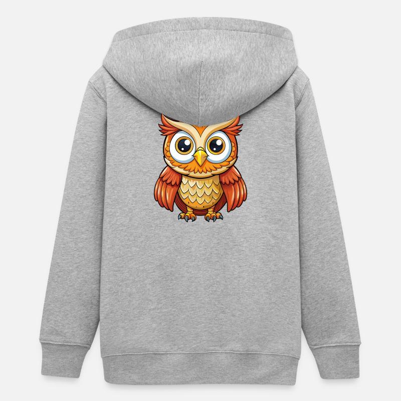hibou - Veste à capuche ado bio Stanley/Stella - gris chiné