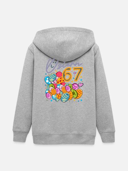 ostern 67 - Teenager Organic Kapuzenjacke Mini Cultivator von Stanley/Stella - Grau meliert