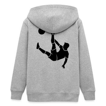 Fallrückzieher Fußball Torjäger Vektor - Teenager Organic Kapuzenjacke Mini Cultivator von Stanley/Stella - Grau meliert - Hinten - AI Model Teenager Male light (155cm)