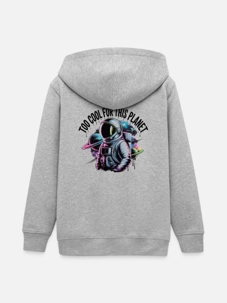Astronaut - Teenager Organic Kapuzenjacke Mini Cultivator von Stanley/Stella - Grau meliert