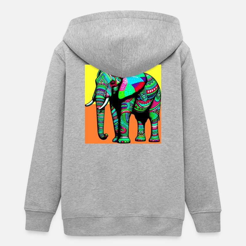 éléphant - Veste à capuche ado bio Stanley/Stella - gris chiné